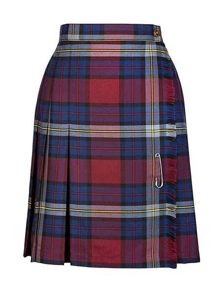 Burgundy/Navy/Grey Plaid X-Kilt