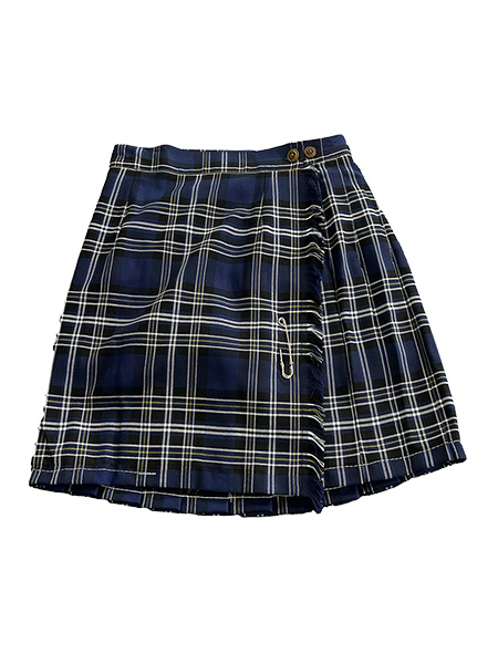 Royal/Navy/White/Gold Plaid X-Kilt