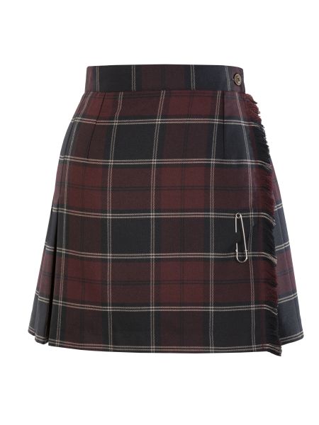 Maroon/Navy/Grey plaid x-kilt