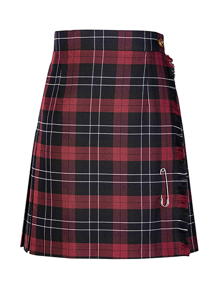 Maroon/Navy/White Plaid X-Kilt