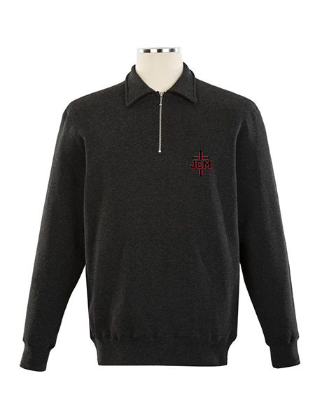 1/4 Zip Polo Embroidered Sweat Top - Unisex