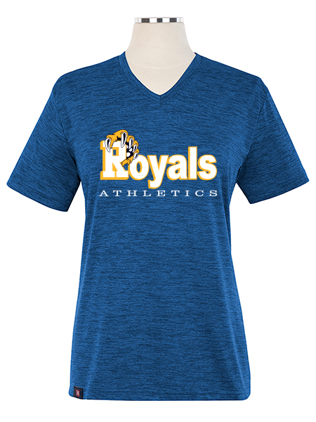 Heathered Short Sleeve Printed Performance V-Neck T-Shirt - Female