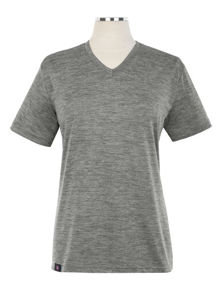 Heathered Short Sleeve Printed Performance V-Neck T-Shirt - Female