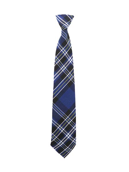 Royal/Navy/White/Gold Plaid Tie, Velcro Strap