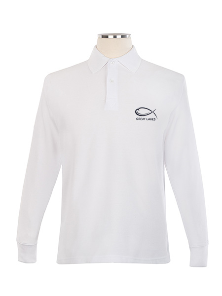 Long Sleeve Pique Embroidered Golf Shirt - Unisex