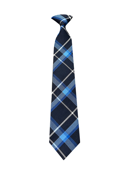 Navy/Powder blue/White Plaid Tie, Velcro Strap