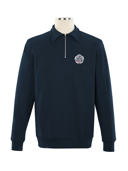 1/4 Zip Polo Embroidered Sweat Top - Unisex