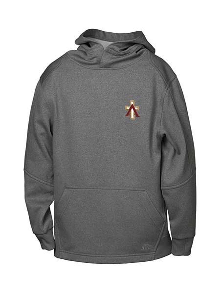 Kids Performance Embroidered Kangaroo Hoodie - Unisex