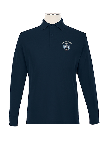 Long Sleeve Pique Embroidered Golf Shirt - Unisex