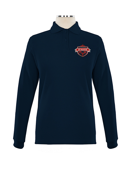Long Sleeve Pique Embroidered Golf Shirt - Female