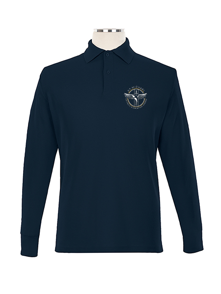 Long Sleeve Pique Embroidered Golf Shirt - Unisex