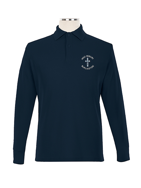 Long Sleeve Pique Embroidered Golf Shirt - Unisex