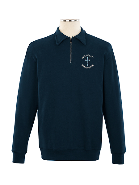 1/4 Zip Polo Embroidered Sweat Top - Unisex