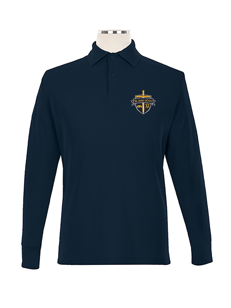 Long Sleeve Pique Embroidered Golf Shirt - Unisex