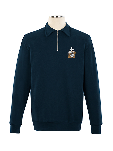 1/4 Zip Polo Embroidered Sweat Top - Unisex