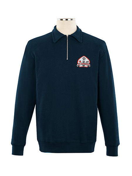 1/4 Zip Polo Embroidered Sweat Top - Unisex