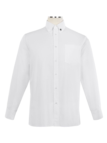 Long Sleeve Embroidered Oxford Shirt with Button Down Collar - Unisex