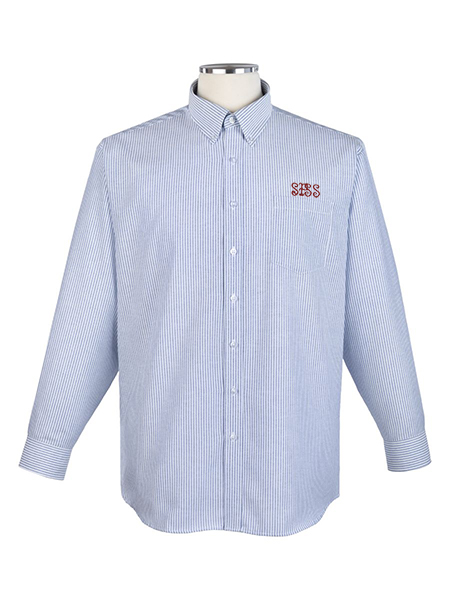 Long Sleeve Striped Embroidered Shirt - Unisex