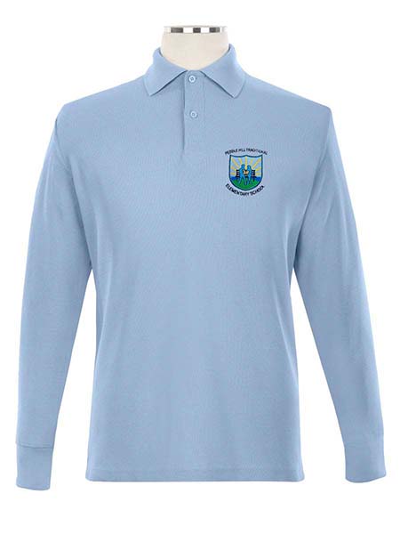 Long Sleeve Embroidered Polo Shirt