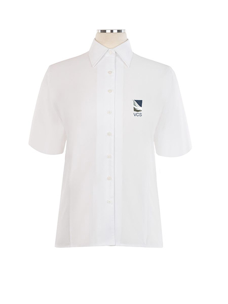 Short Sleeve Fitted Embroidered Blouse - Female