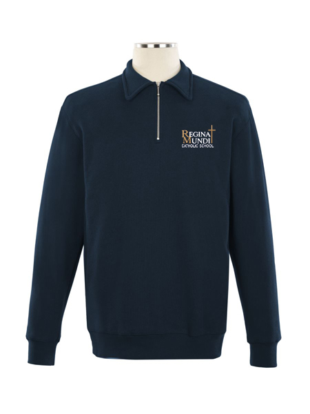1/4 Zip Polo Embroidered Sweat Top - Unisex