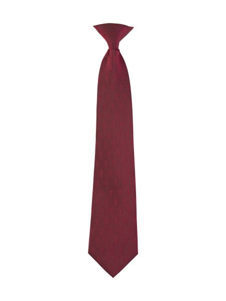 Maroon Tone on Tone Crested School Clip-on Tie