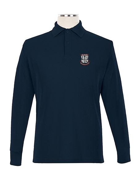 Long Sleeve Pique Embroidered Golf Shirt - Unisex