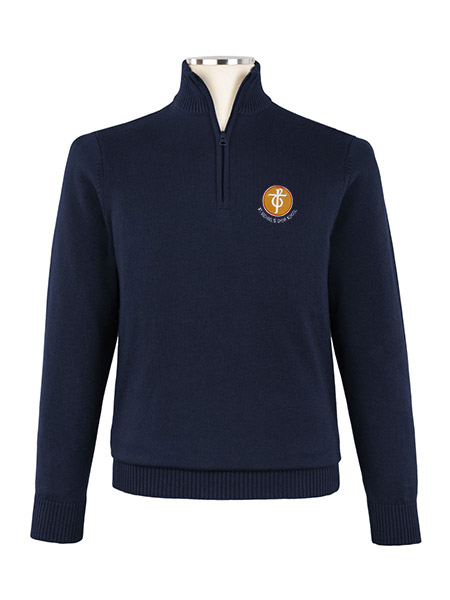 Quarter Zip Embroidered Sweater