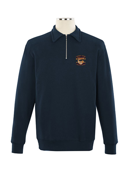 1/4 Zip Polo Embroidered Sweat Top - Unisex