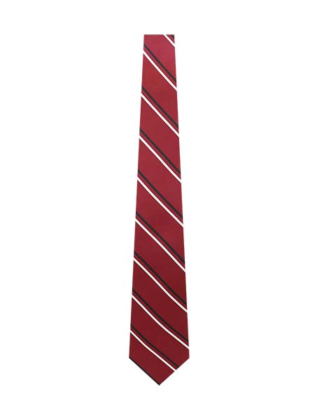 Red with Black/Silver Stripes Tie