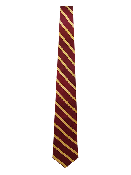 Maroon/Gold Striped School Tie