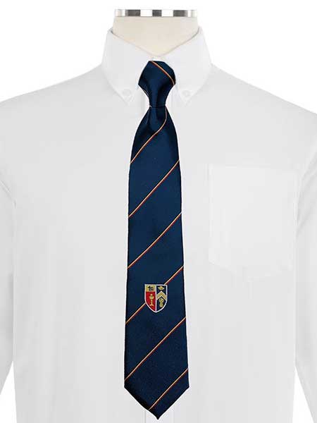 Navy Crested School Tie