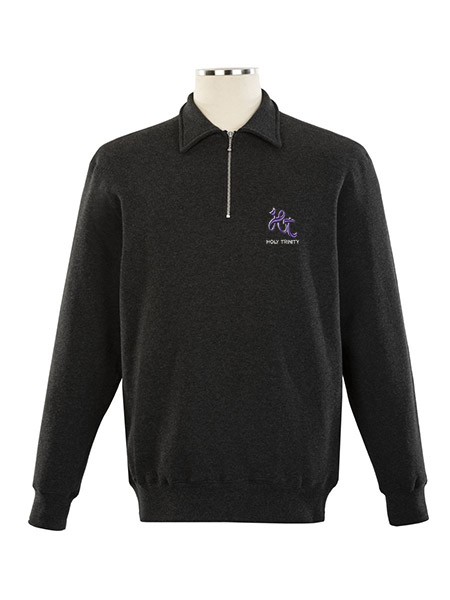 1/4 Zip Polo Embroidered Sweat Top - Unisex
