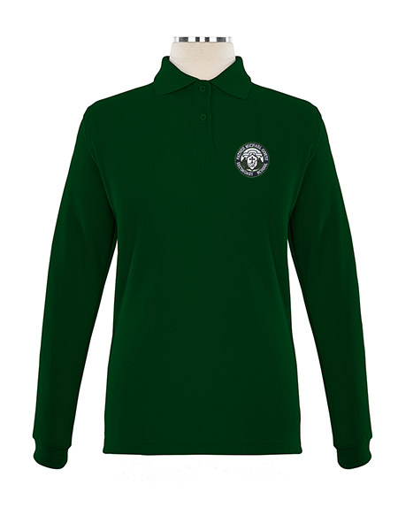 Long Sleeve Pique Embroidered Golf Shirt - Female