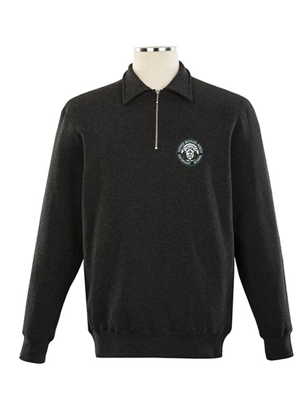 1/4 Zip Polo Embroidered Sweat Top - Unisex