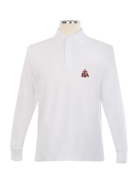 Long Sleeve Pique Embroidered Golf Shirt - Unisex