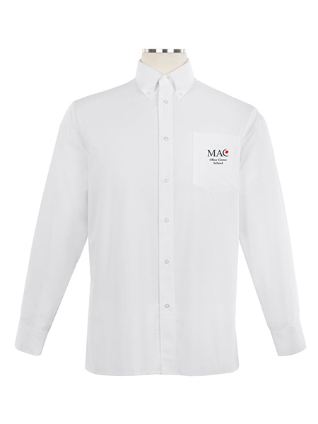 Long Sleeve Printed Oxford Shirt with Button Down Collar - Unisex