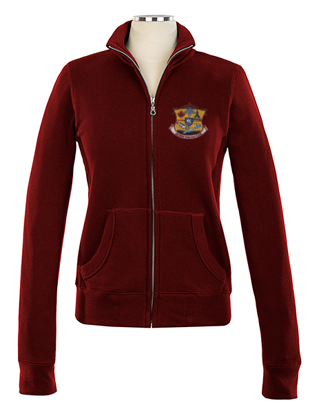 Full Zip Embroidered Sweat Top - Female