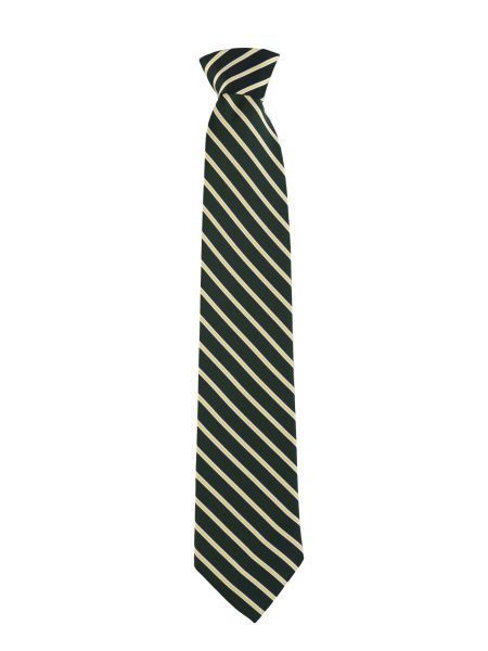 Green with Gold/White Stripes Tie