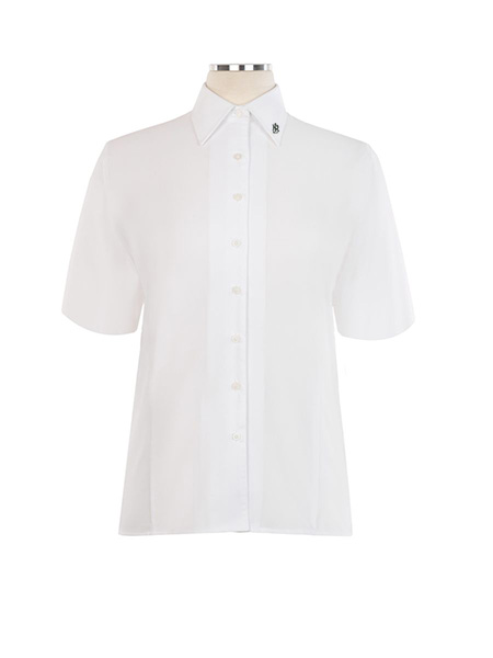 Short Sleeve Fitted Embroidered Blouse - Female