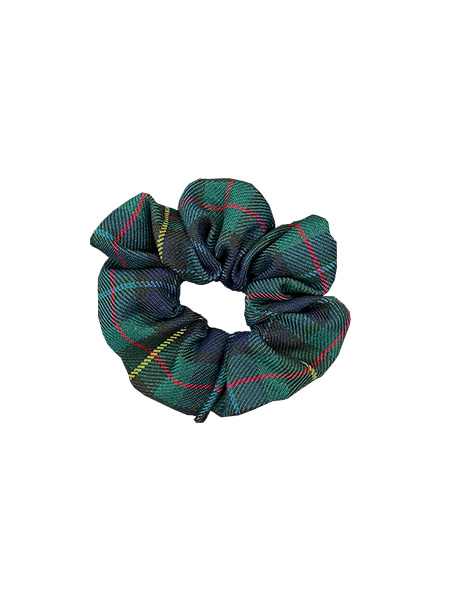 Navy/Green/Yellow Plaid Scrunchie