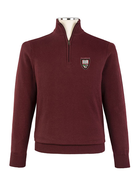 Quarter Zip Embroidered Sweater