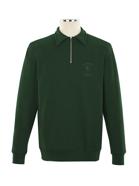 1/4 Zip Polo Embroidered Sweat Top - Unisex