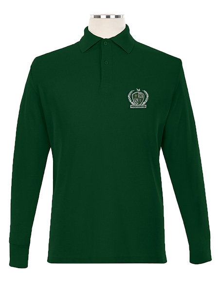 Long Sleeve Pique Embroidered Golf Shirt - Unisex