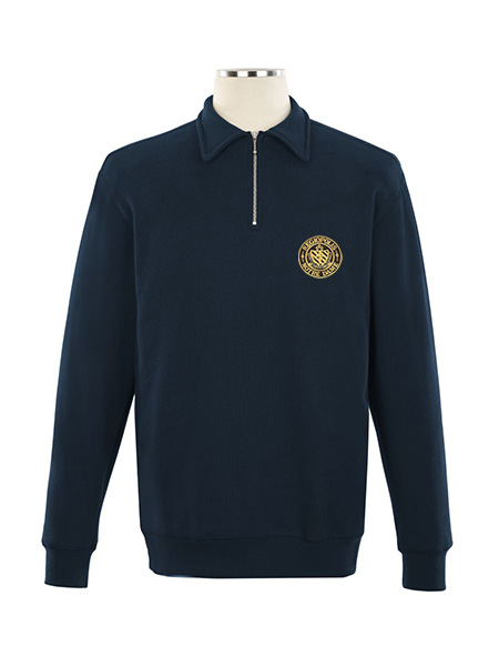 1/4 Zip Polo Embroidered Sweat Top - Unisex