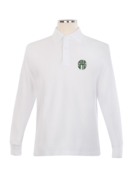 Long Sleeve Pique Embroidered Golf Shirt - Unisex