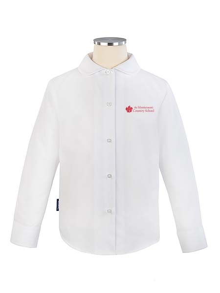 Long Sleeve Peter Pan Embroidered Blouse - Female