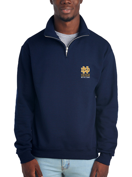 Quarter-Zip Cadet Collar Embroidered Sweat Top