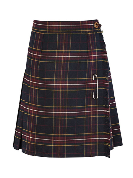 Maroon/Navy/Tan Plaid Kilt - Youth