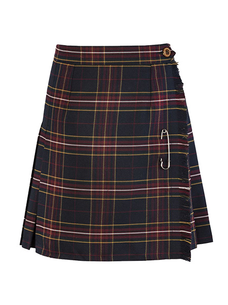 Maroon/Navy/Tan Plaid Kilt